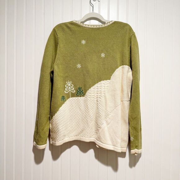 Christopher Banks Penguin Christmas Cardigan Sweater Front Zipper Size XL - Picture 7 of 7